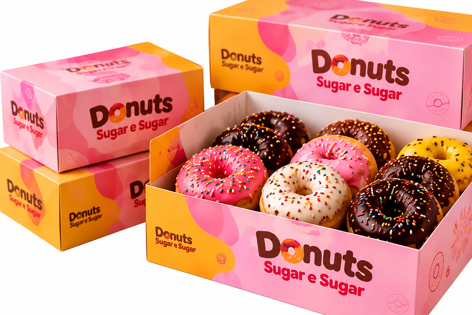 Caixas de donuts para empresas e revendedores