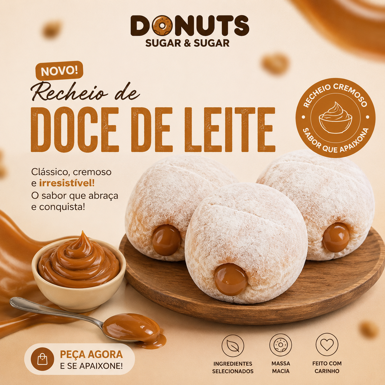 Donuts sabor doce de leite